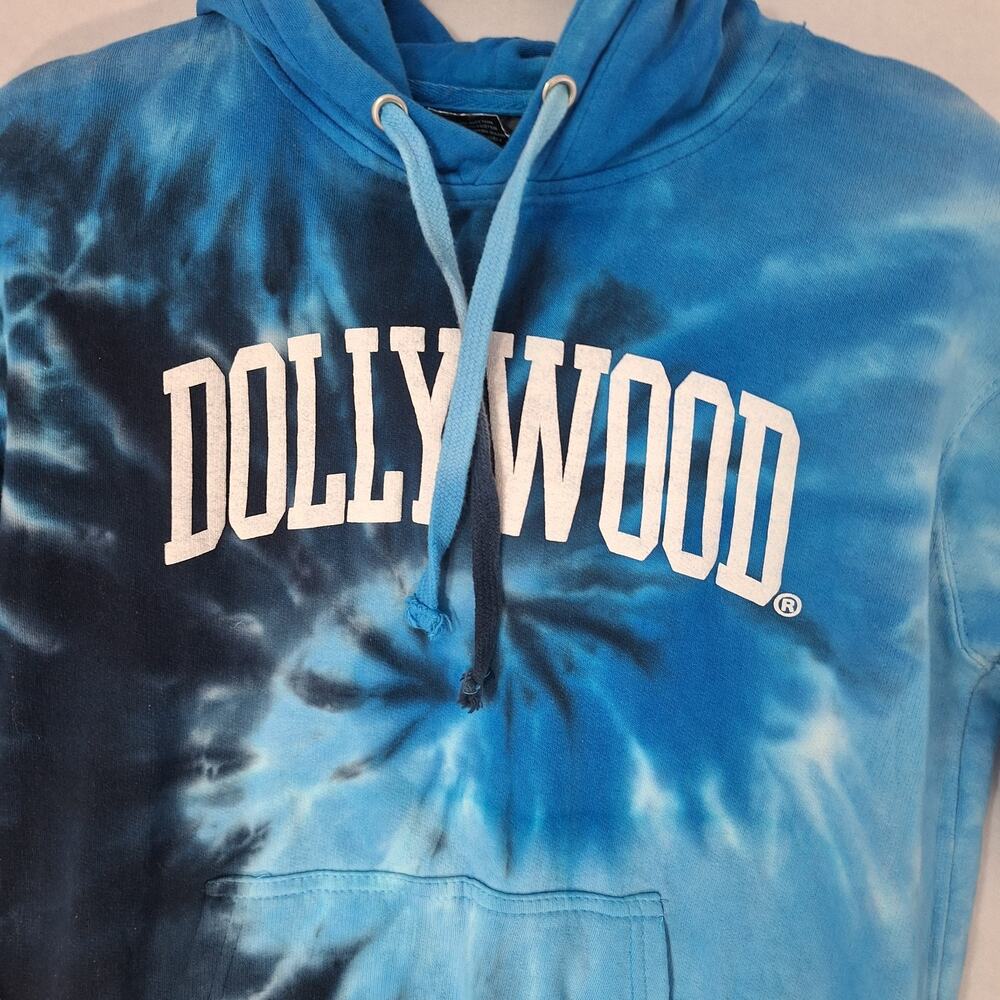 Dollywood Tie Dye Hoodie Cromer Resortwear Black Blue Souvenir Womens M Vacation
